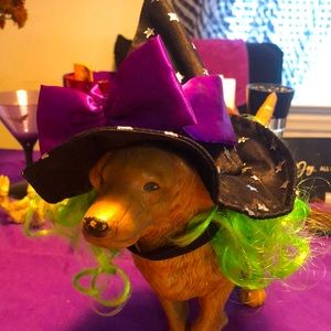 Adorable witch hat with green hair